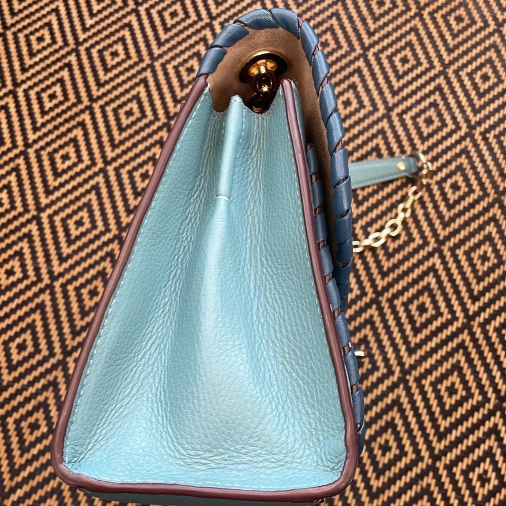 COACH CA238 Lane Shoulder Bag With Whipstitch In Marine Multi blue